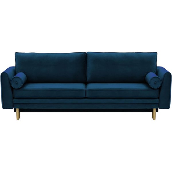 Cornelia Sofa Bed with Storage, blue, Leg colour: wax black