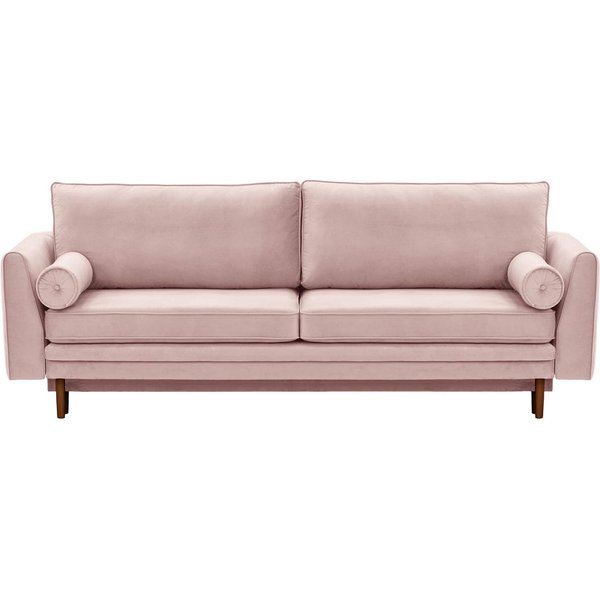 Cornelia Sofa Bed with Storage, lilac, Leg colour: dark oak