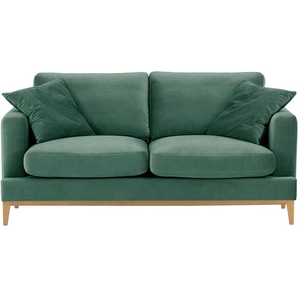 Covex Wood 2,5 Seater Sofa, dirty blue, Leg colour: like oak