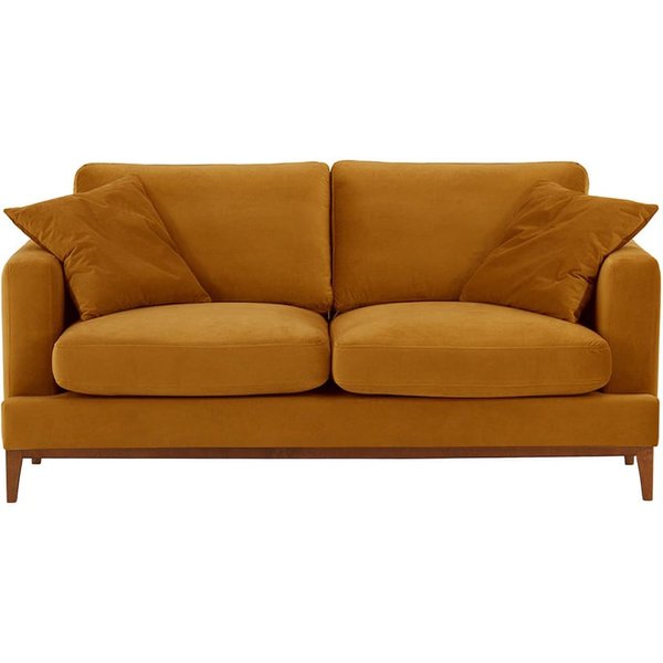 Covex Wood 2,5 Seater Sofa, mustard, Leg colour: aveo