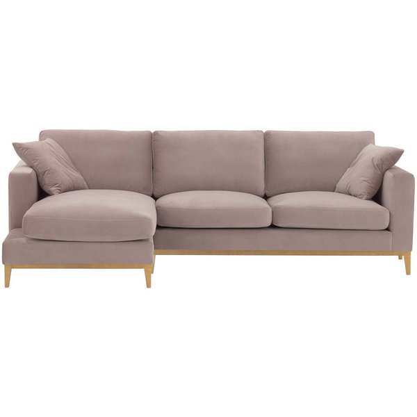 Covex Wood Left-Hand Corner Sofa, lilac, Leg colour: like oak