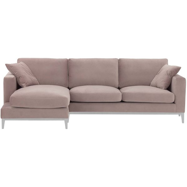 Covex Wood Left-Hand Corner Sofa, lilac, Leg colour: white