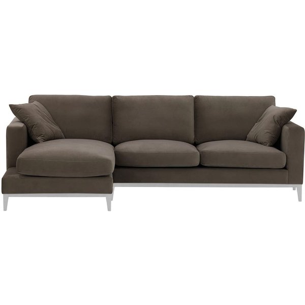Covex Wood Left-Hand Corner Sofa, grey, Leg colour: white