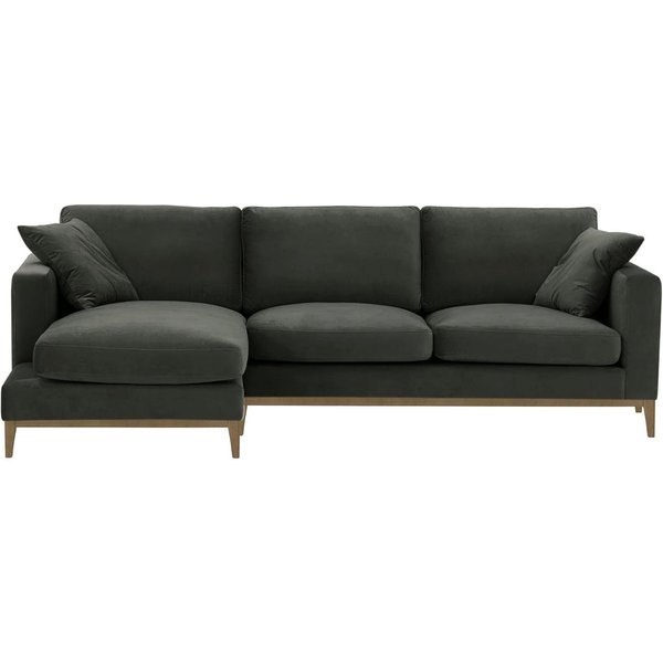 Covex Wood Left-Hand Corner Sofa, graphite, Leg colour: wax black