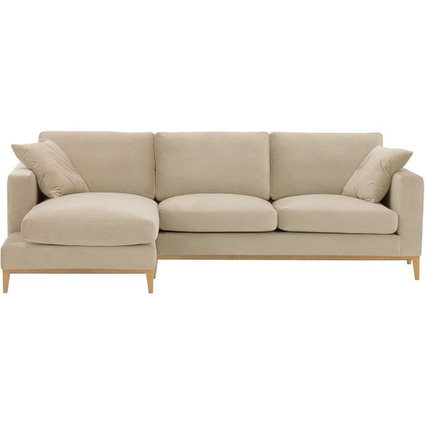 Covex Wood Left-Hand Corner Sofa, light beige, Leg colour: like oak