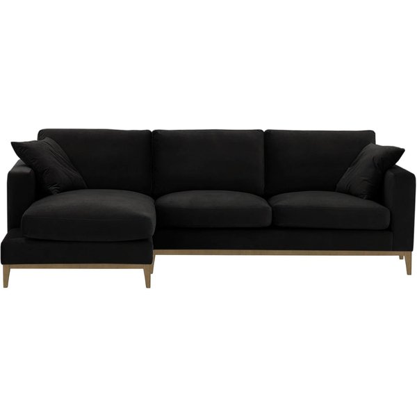 Covex Wood Left-Hand Corner Sofa, black, Leg colour: wax black