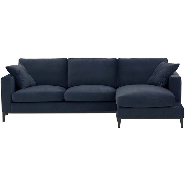 Covex Wood Right-Hand Corner Sofa, blue, Leg colour: black