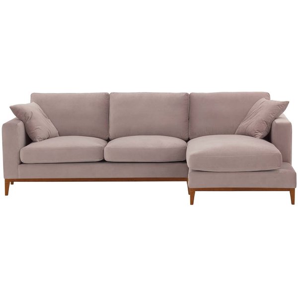Covex Wood Right-Hand Corner Sofa, lilac, Leg colour: aveo