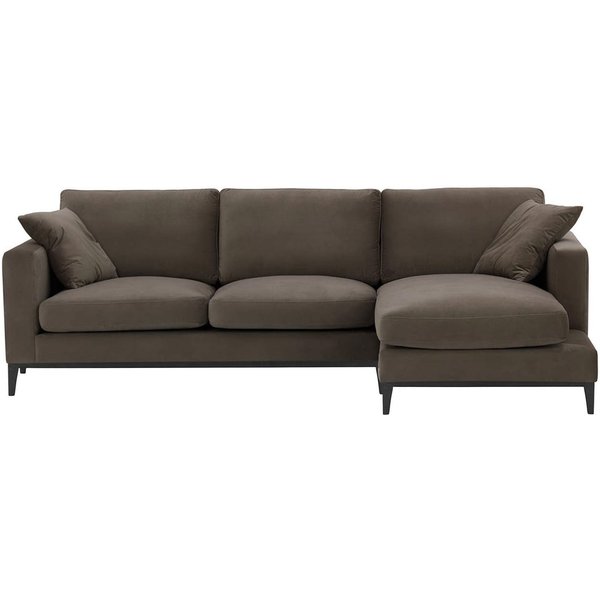 Covex Wood Right-Hand Corner Sofa, grey, Leg colour: black
