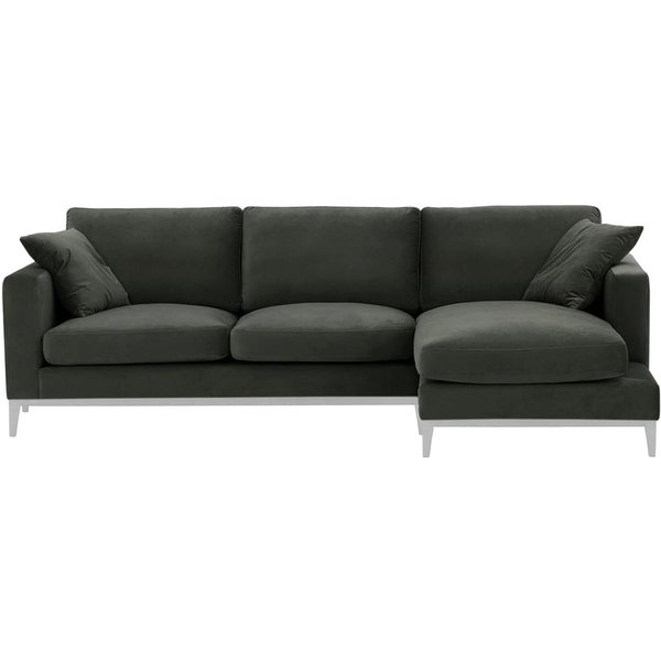 Covex Wood Right-Hand Corner Sofa, graphite, Leg colour: white