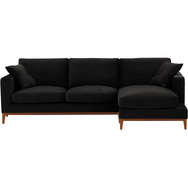 Covex Wood Right-Hand Corner Sofa, black, Leg colour: aveo