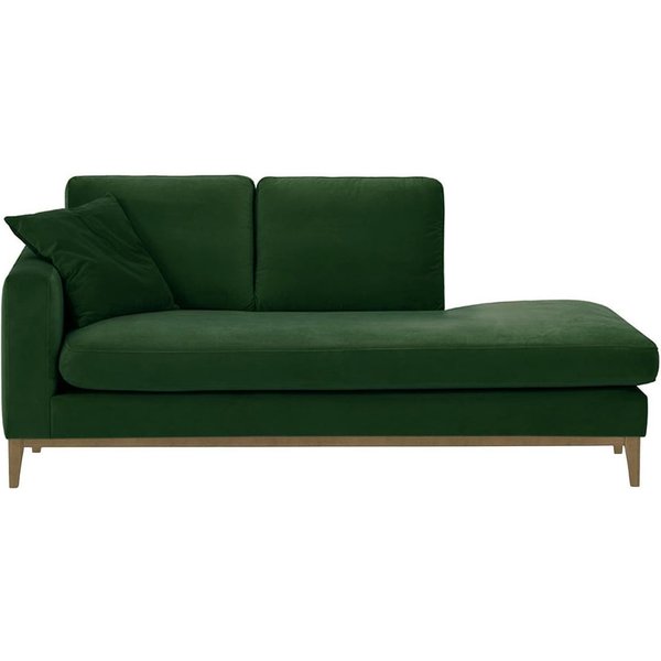 Covex Wood Left-Hand Daybed, dark green, Leg colour: wax black