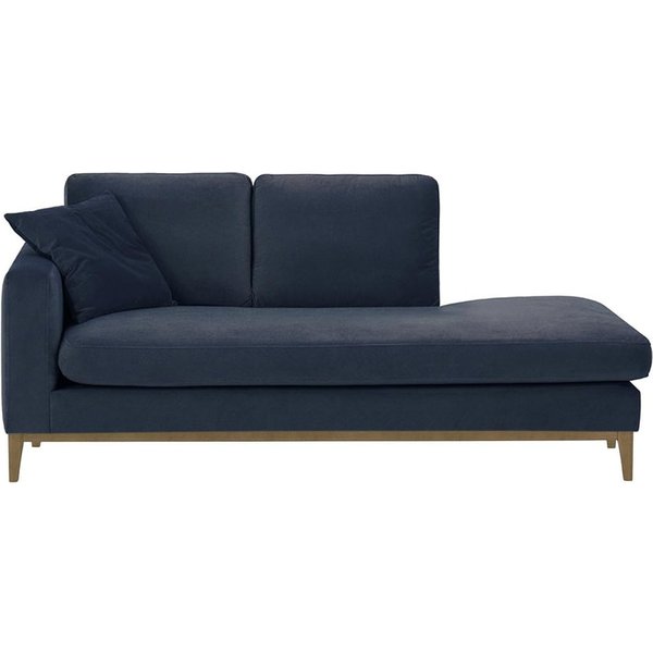 Covex Wood Left-Hand Daybed, blue, Leg colour: wax black