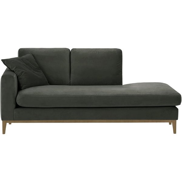 Covex Wood Left-Hand Daybed, graphite, Leg colour: wax black