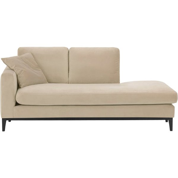 Covex Wood Left-Hand Daybed, light beige, Leg colour: black