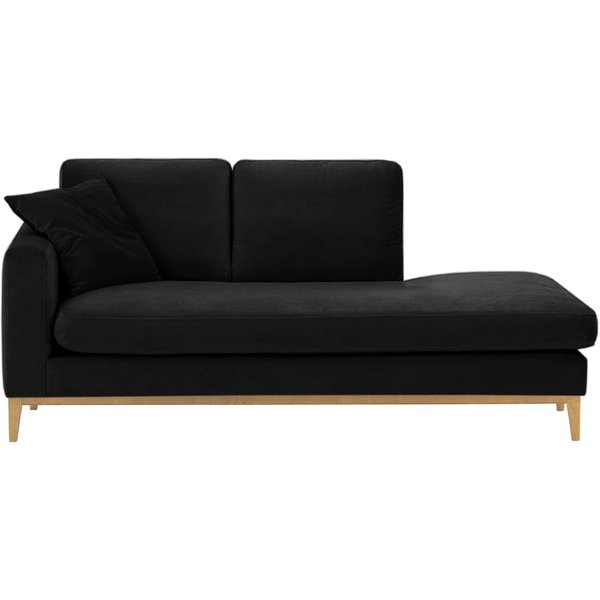 Covex Wood Left-Hand Daybed, black, Leg colour: like oak