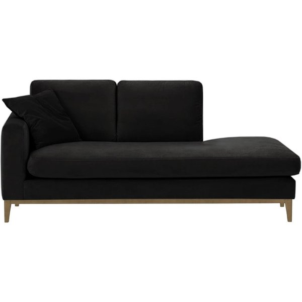 Covex Wood Left-Hand Daybed, black, Leg colour: wax black