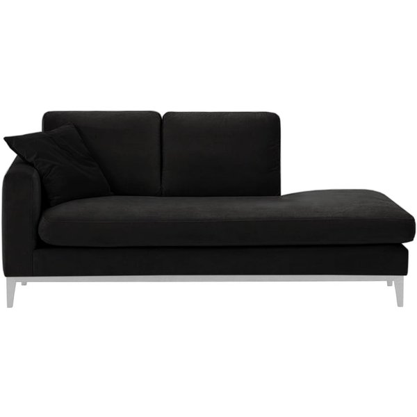 Covex Wood Left-Hand Daybed, black, Leg colour: white