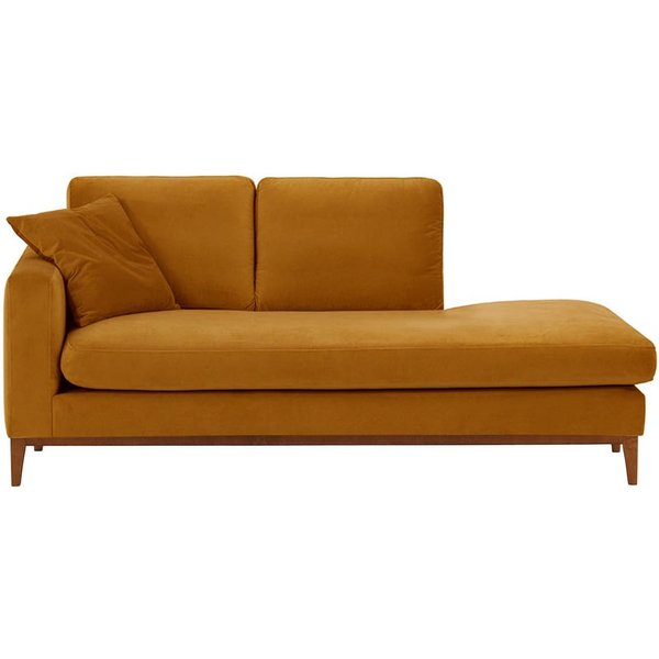 Covex Wood Left-Hand Daybed, mustard, Leg colour: aveo
