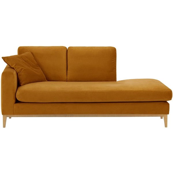 Covex Wood Left-Hand Daybed, mustard, Leg colour: like oak