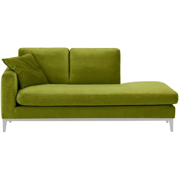 Covex Wood Left-Hand Daybed, olive green, Leg colour: white