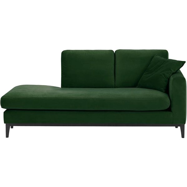 Covex Wood Right-Hand Daybed, dark green, Leg colour: black