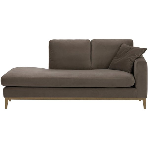 Covex Wood Right-Hand Daybed, grey, Leg colour: wax black