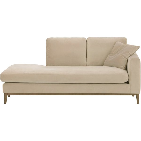Covex Wood Right-Hand Daybed, light beige, Leg colour: wax black