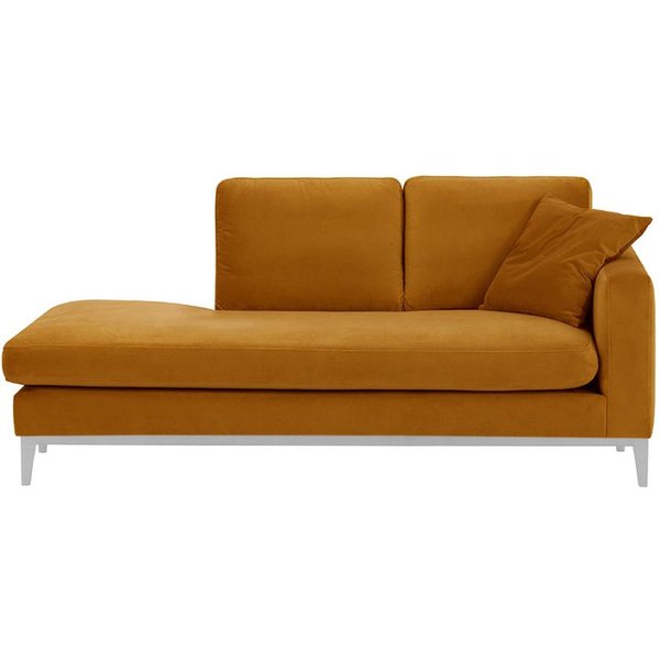 Covex Wood Right-Hand Daybed, mustard, Leg colour: white