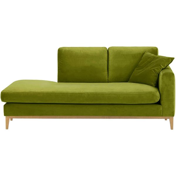 Covex Wood Right-Hand Daybed, olive green, Leg colour: like oak