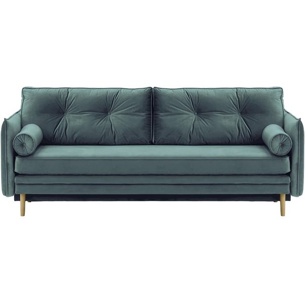 Darnet Sofa Bed with Storage, dirty blue, Leg colour: wax black