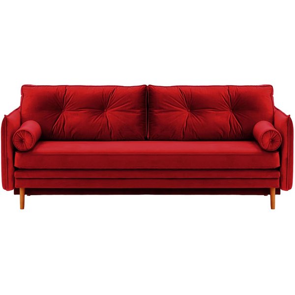 Darnet Sofa Bed with Storage, dark red, Leg colour: aveo