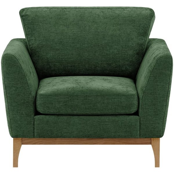 Malone Armchair, green, Leg colour: wax black