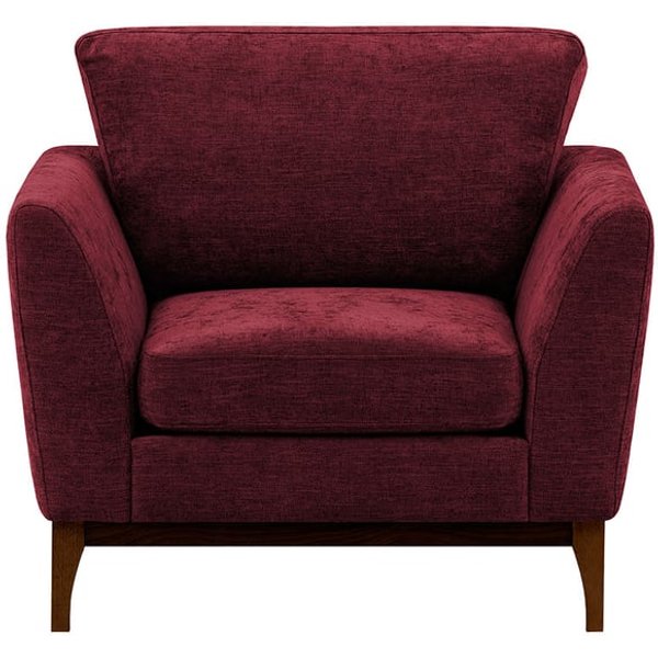Malone Armchair, red, Leg colour: dark oak
