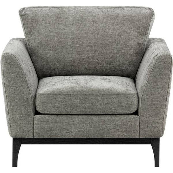 Malone Armchair, grey, Leg colour: black