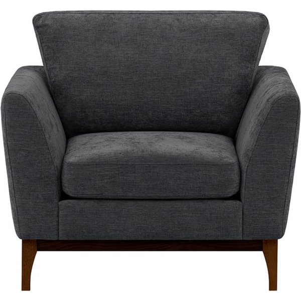 Malone Armchair, dark grey, Leg colour: dark oak