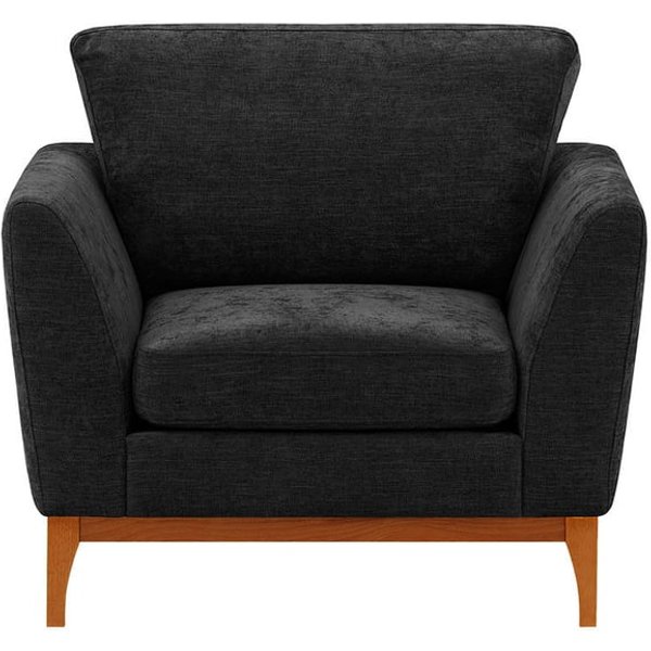 Malone Armchair, charcoal, Leg colour: aveo