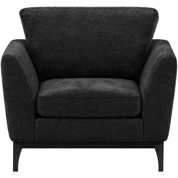 Malone Armchair, charcoal, Leg colour: black