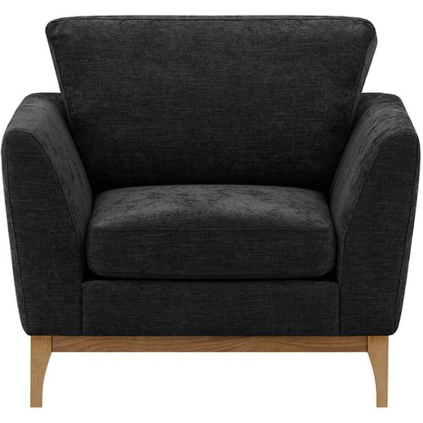 Malone Armchair, charcoal, Leg colour: wax black