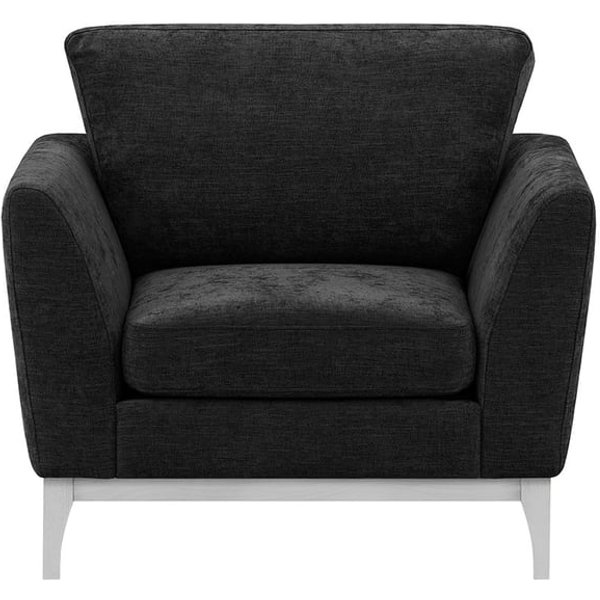 Malone Armchair, charcoal, Leg colour: white