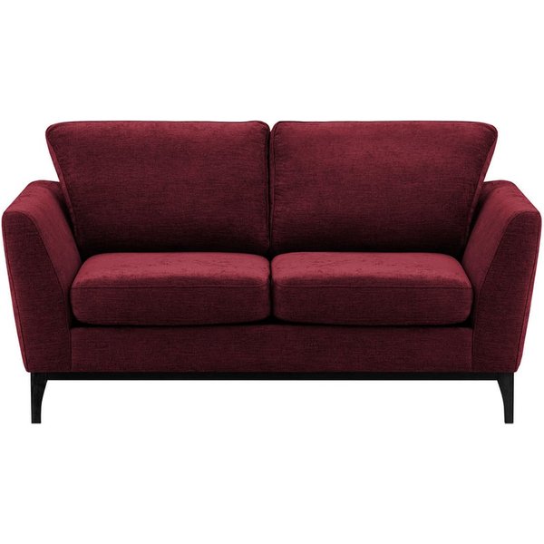 Malone 2 Seater Sofa, red, Leg colour: black