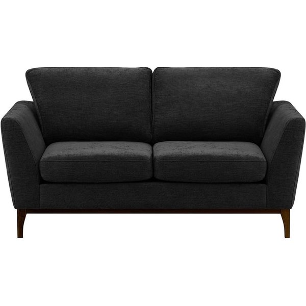 Malone 2 Seater Sofa, charcoal, Leg colour: dark oak