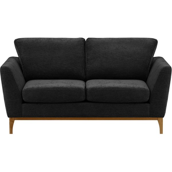 Malone 2 Seater Sofa, charcoal, Leg colour: wax black