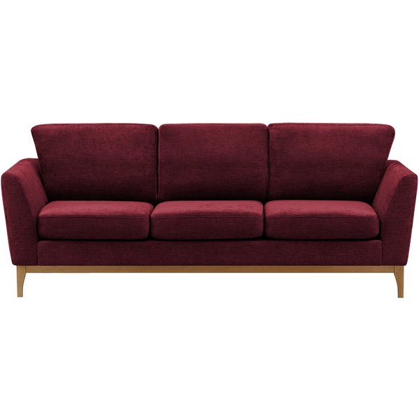 Malone 3 Seater Sofa, red, Leg colour: wax black
