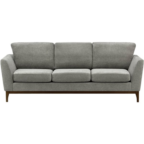 Malone 3 Seater Sofa, grey, Leg colour: dark oak