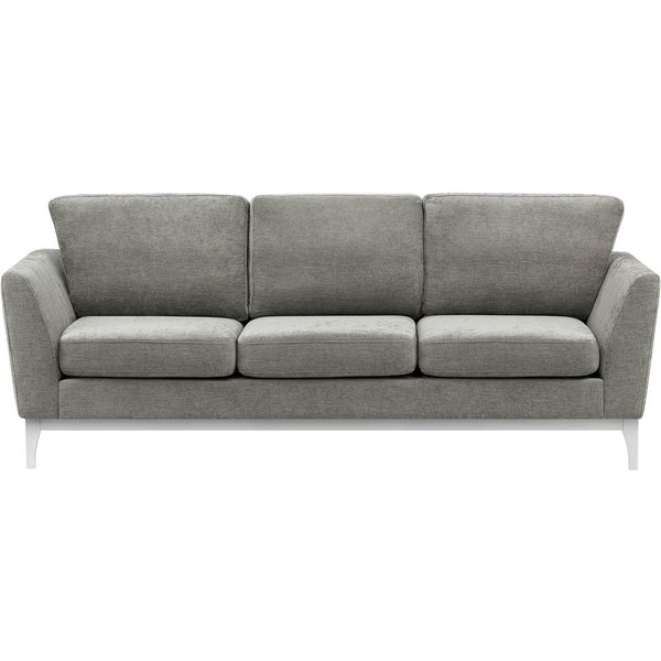 Malone 3 Seater Sofa, grey, Leg colour: white