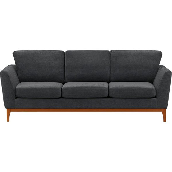 Malone 3 Seater Sofa, dark grey, Leg colour: aveo