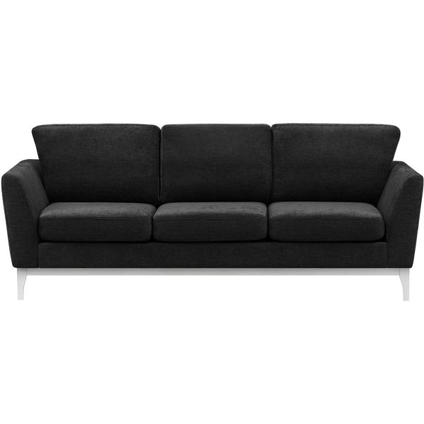 Malone 3 Seater Sofa, charcoal, Leg colour: white