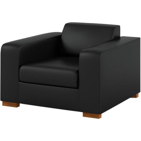 Gem Faux Leather Armchair, black