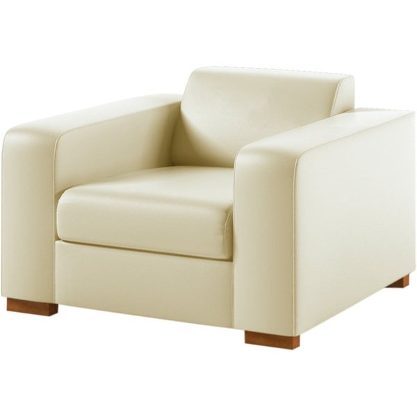 Gem Faux Leather Armchair, cream